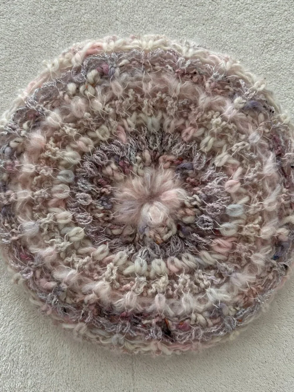 Chas A Stevens Vintage Hat Made in Italy Wool Knit Slouchy Beret Hat Pink Earthy